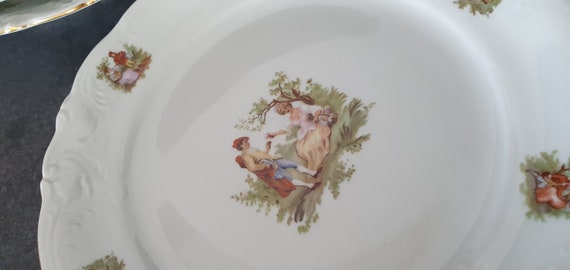 Plateau Ovale En Porcelaine Style Victorien - Floral Brisé Sauvage Avec Bronze Ormolu - 25cm