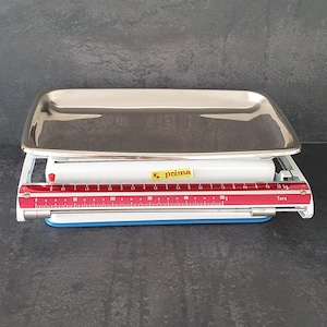 Vintage Libela Prima Standard Kitchen Scale / White and Red Made in Yugoslavia 10,5Kg Capacity / 1970s / Retro Kitchen Decor/ Cooking Libra