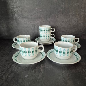 Set of 6 Retro  Gebruder Benedikt Czechoslovakia coffee mugs / vintage coffee cups / retro cups / 80s