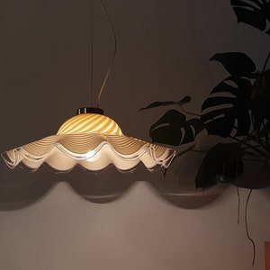 Mid Century Murano Pendant Light / Murano Glass  Lamp / Murano Swirl Ceiling Lamp / Murano Chandelier / 70s