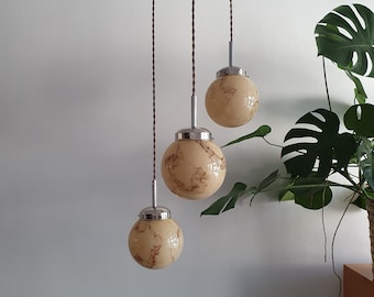 Luz colgante Art Déco antigua / Art Déco / Lámparas rediseñadas / Luces de techo / Lámpara colgante vintage / Luminaria / lámpara colgante en cascada