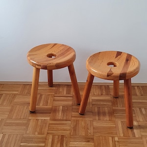 1 of 2 Stools in style of “Sauna, G-Palli&quot;, Designed by Bertel Gardberg for Villa Jouhki, Finland, 1950s
