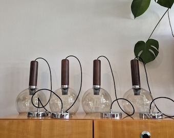 1 of 6 Vintage glass Pendant Light / Small Ceiling Light / MCM Lightning  / Smoked Glass light / Retro Lamp / Yugoslavia 70's