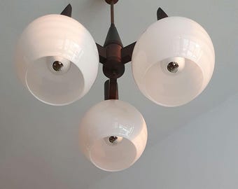 Vintage 3 Arm Sputnik Chandelier / Vintage Pendant Light / Mid Century Modern / Retro Hanging Light / Ceiling Light / Space Age / 70s Lamp