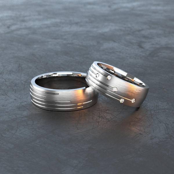 Shooting Star Ring in Titanium - Titanium Partner Rings, Friendship Rings, Wedding Rings, Wedding Rings / Engagement Rings - T006