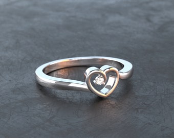 Silver ring - Women's ring - Heart ring - Engagement ring - 925 silver ring - DR17