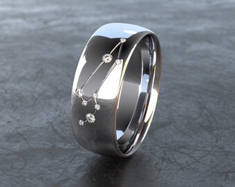 Zodiac sign ring "Leo" - 925 silver - ring with constellation - with zirconia - a beautiful gift idea