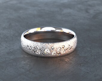 Engagement ring - silver ring made of 925 silver - with cubic zirconia stone trim - starry sky - real handmade - model Maastricht