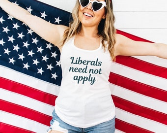 Women&#39;s Conservative Tank Top, Patriotic Shirt, Funny Tank, Racerback Tank Top, Funny Political Tank Top, Patriotic Gift, Trump 2024