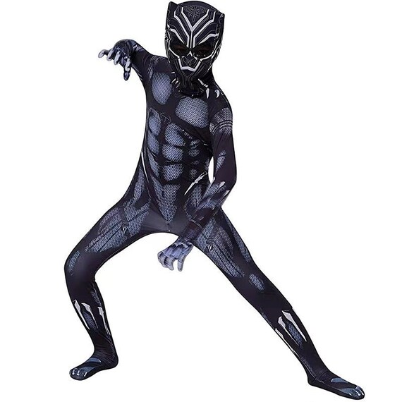 Kids' Unisex Black Panther Costume Adult Plus Size Black Etsy