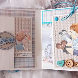 Handmade scrapbook album baby boy First Year