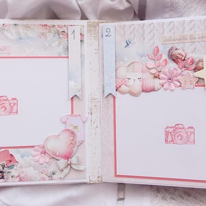 Álbum de recortes hecho a mano de 8 x 8 pulgadas, álbum de fotos para niña de 12 meses