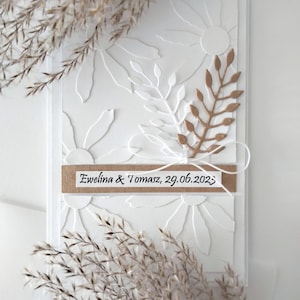 Wedding invitations Boho rustic minialistic with handmade vellum paper envelopes