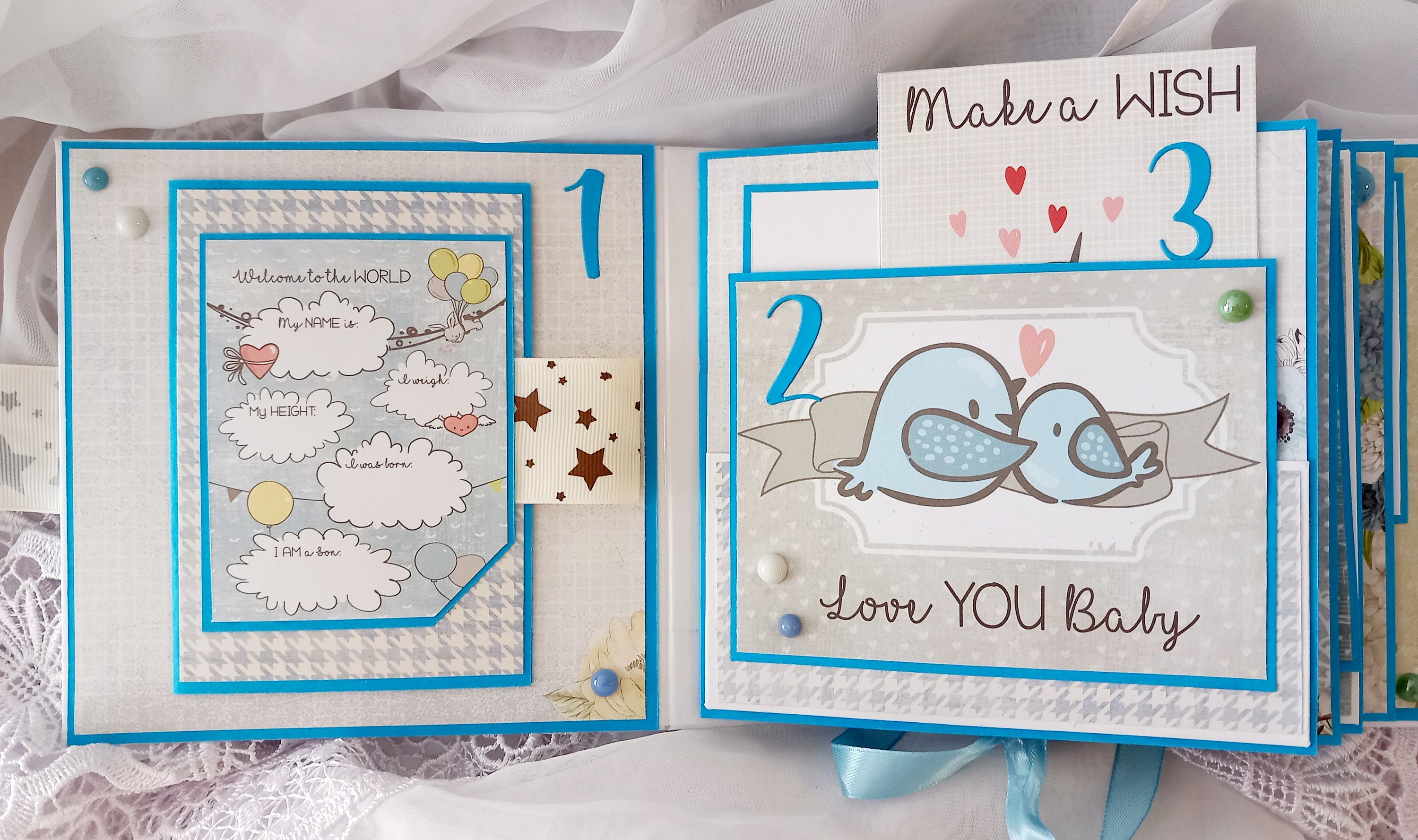 Handmade Scrapbook Album Baby Boy First Year Etsy