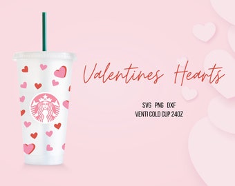 Valentine Hearts Starbucks Venti Cup Wrap SVG (Digital Download)