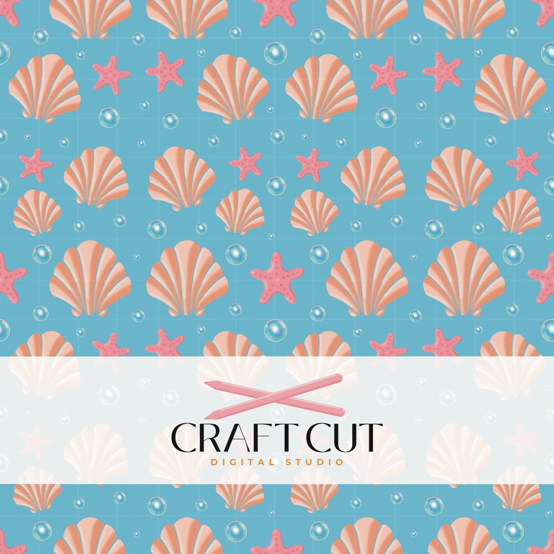 Seashell Starfish Seamless Pattern PNG | Beach Summer Digital Paper ...