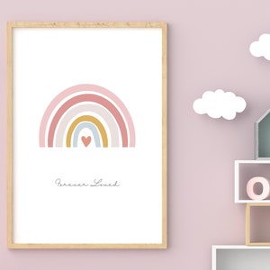 Forever Loved Rainbow Baby - Herinnering aan verlies en miskraam - Digitaal bestand Geleverd in A4, A3, A2 en A1