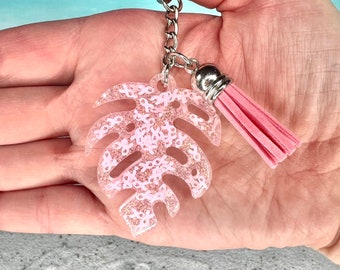 Palm Tree Leaves Guitar Pick Necklace Unique Custom Fashion Pet Card Keychain