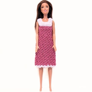 Pajamas Nightgown Fashion Doll, Gift For Girl, Gift For Granddaughter, Accessories, Handmade, Crochet, Knit, by LTDollClothes