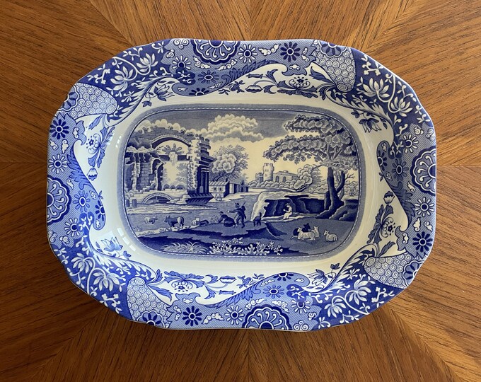 Spode Blue Italian Dinnerware Liverpool Rectangular Vegetable Etsy