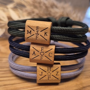Regalo de San Valentín ・Pulsera grabada・Pulsera para pareja con grabado・Joyas para pareja・Pulsera de cuerda de vela・Pulsera para hombre・Pulsera para mujer