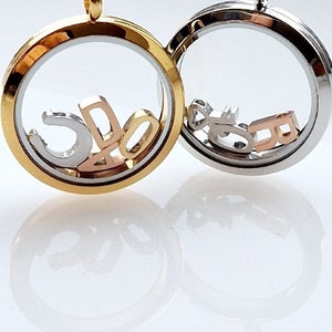 Medallón personalizado 30 mm, collar, carta, dijes, recuerdos, regalo, San Valentín, Día de la Madre, personalizado