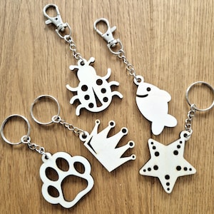 Wooden keychain, motif pendant, children&#39;s pendant, pendant gift, communion, birthday, personalized keychain, engraving