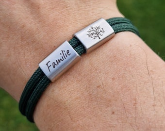 Gravur Armband Familie, Surfer Armband, personalisiertes Armband, Schmuck, Geburtsarmband, Familienbaum, Familie, Liebe, Lebensbaum