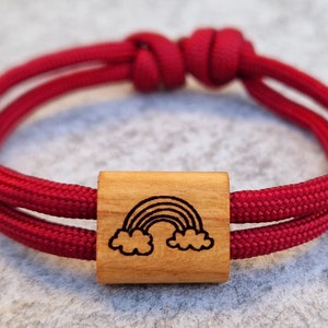 Engraved wooden bracelet, rainbow, surfer bracelet, personalized bracelet, wood, engraved bracelet, Father&#39;s Day, Valentine&#39;s Day