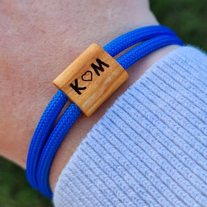 Engraved wooden bracelet, initials, birthday, Valentine&#39;s Day, surfer bracelet, personalized bracelet, wood, engraved bracelet, couple bracelet