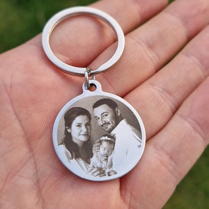 Photo keychain, photo engraving, custom engraving, gift, engraving, Mother&#39;s Day, Father&#39;s Day, stainless steel, picture engraving, Christmas gift