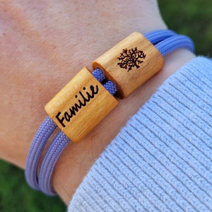 Engraved wooden bracelet family, family tree, tree of life, surfer bracelet, personalized bracelet, wood, engraved bracelet