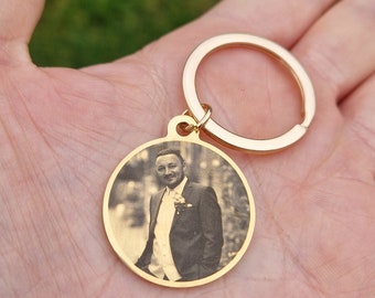 Foto Schlüsselanhänger, Fotogravur, Wunschgravur, Geschenk, Gravur, Liebe ,Vatertag, Edelstahl, , Bildgravur, Valentinstag