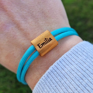 Engraved wooden bracelet, name engraving, surfer bracelet, personalized bracelet, wood, engraved bracelet, Mother&#39;s Day, birthday
