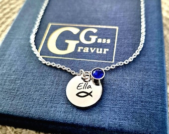 Gepersonaliseerde ketting, communie, bevestiging, gepersonaliseerd cadeau, ketting