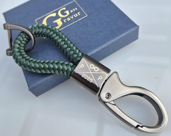 Initial pendant, engraved keychain with initials, communion, carabiner, engraving, gift for men, Christmas gift, gift for women