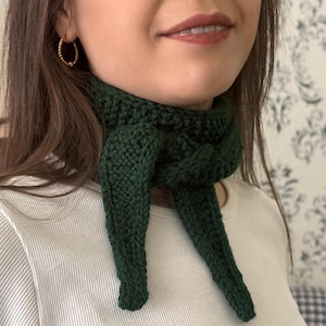 Handknit Sophie Scarf,Small Knitted Scarf ,Handmade Gift ,Knitted Neck Scarf,Small Skinny Neckerchief, Handknit Scarf,Mothers Day,Wool Scarf