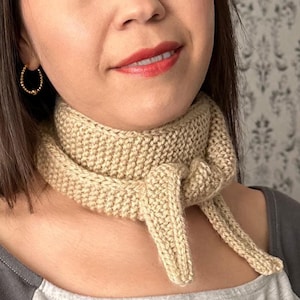 Handknit Sophie Scarf ,Small Knitted Scarf ,Custom Gift ,Knitted Neck Scarf ,Small Skinny Neckerchief, school supplies for kids,teacher gift