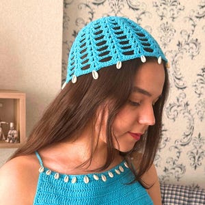Beaded Crochet Hat, 3 Different Colors Cotton Knit Hat, Skull Hat, Retro Hat, Mesh Hat, Summer Hat, Crochet Lace Beanie, Handmade Gift
