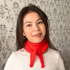Handknit Sophie Scarf,Small Knitted Scarf ,Handmade Gift ,Knitted Neck Scarf,Small Skinny Neckerchief, Handknit Scarf,Mothers Day,Wool Scarf