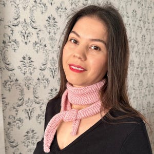 Handknit Sophie Scarf , Small Knitted Scarf , Custom Gift , Knitted Neck Scarf , Small Skinny Neckerchief , Handknit Scarf , Mothers Day