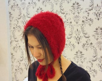 Crochet Balaclava,handmade Bonnet, Handknit Balaclava,red