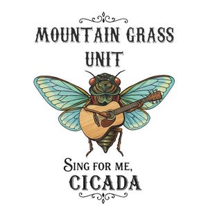 Mountain Grass Unit Cicada Vinyl Sticker