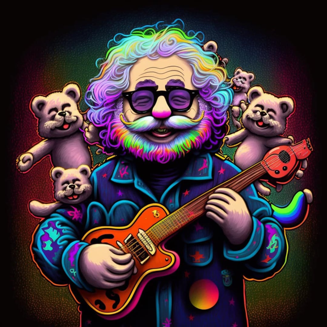 Jerry Garcia Sticker V2 - Etsy