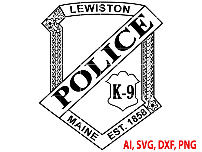 Lewiston Police Badge, Logo, Seal, Custom, Ai, Vector, SVG, DXF, PNG