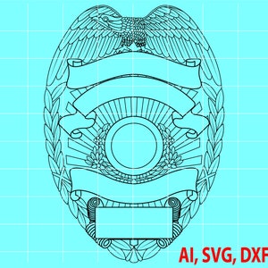 Blank Police Badge, Logo, Seal, Custom, Ai, Vector, SVG, DXF, PNG, Digital