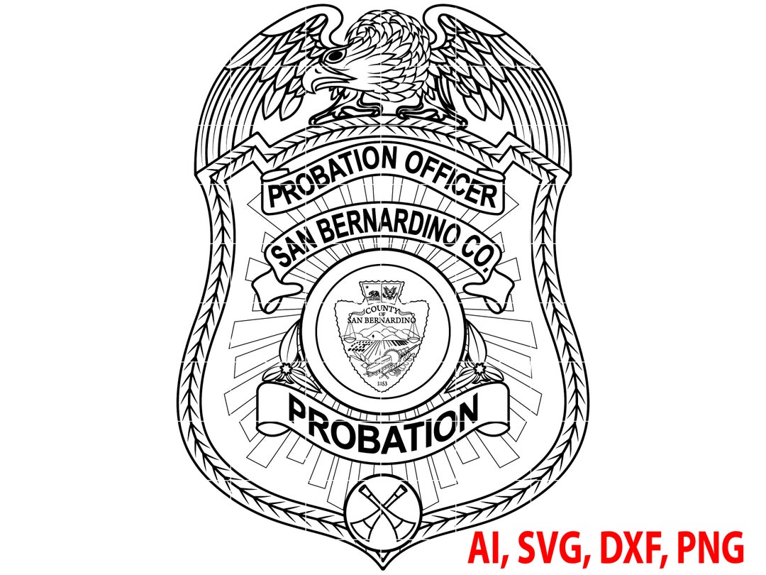 San bernardino co probation officer badge logo seal custom ai