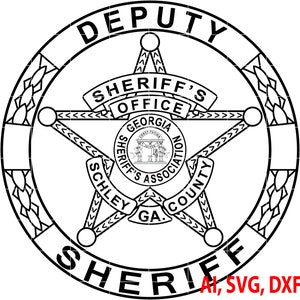 Schley County Georgia Deputy Sheriff Badge Vector (Digital)
