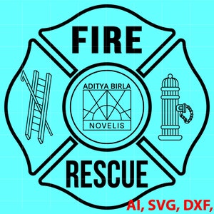 Aditya Birla Novelis Fire Rescue Badge, Logo, Seal, Custom, Ai, Vector, SVG, DXF, PNG, Digital