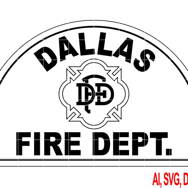 Dallas Fire Dept. Badge Vector Art